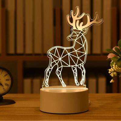 Merry Christmas 3d Lamp Acrylic Usb Nightlights Room Decor N