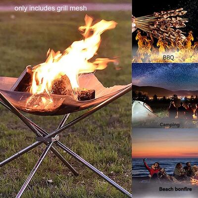 Portable Fire Pit Durable Outdoor Camping BBQ Mesh Fireplace