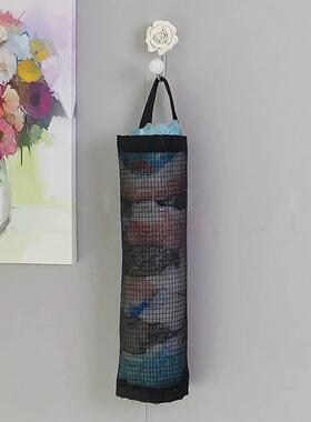 1pc Black Hanging Storage Net Bag, Kitchen Plastic Bag, Shoe