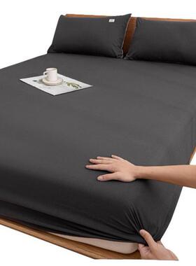 soft bed sheets fitted sheet cotton set 床垫套 纯色床笠床单