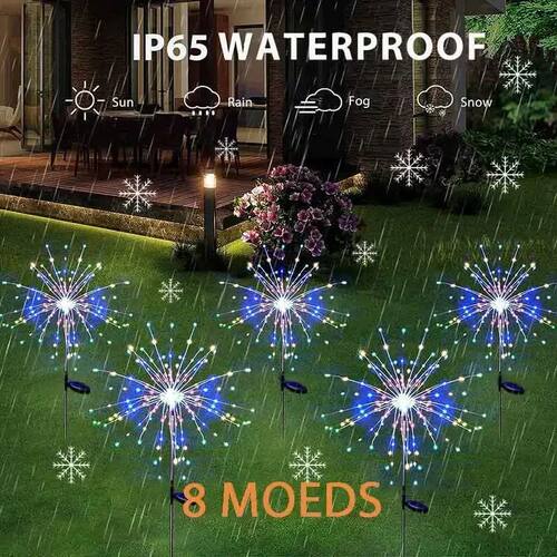 LED Solar Power Firework Lights Garden Decoration Fairy Ligh