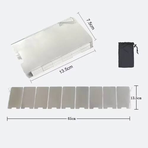 Outdoor Stove Wind Shield Camping Windscreen 9 Plates Foldab
