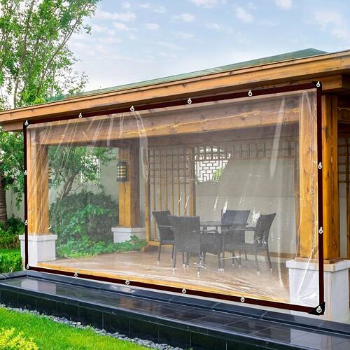 1pc Clear Waterproof Tarps With Grommets, For Patio, For Cov