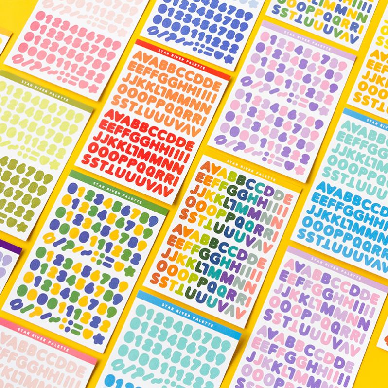 2 Sheets Self Adhesive Alphabet Letters Numbers Stickers kid