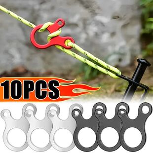 5/10pcs Tent Wind Rope Buckle 3 Hole Outdoor Camping Alumini