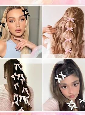 5-24Pcs Y2k Girls Bows Mini Hair Clips Metal Hairpin Headwea
