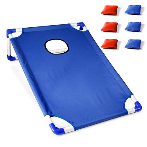 Portable Cornhole Set with 1 Cornhole Game Board and 6 Bean