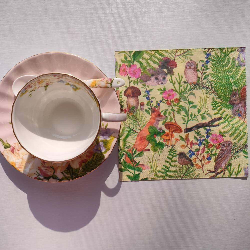 Spring Forest Paper Napkins Decoupage 蝶骨巴特派对餐巾纸巾
