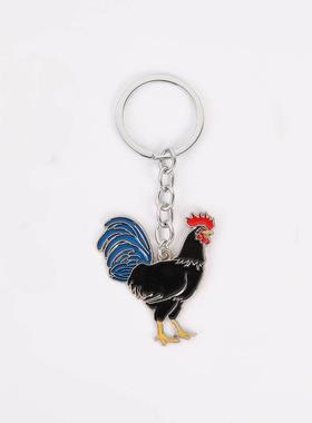 Chicken Rooster Key Chain 黑公鸡钥匙扣白鸡挂件钥匙圈饰品