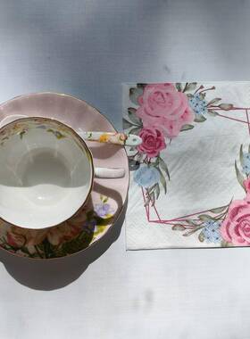 100PCs Rose Flower Paper Napkins Decoupage婚礼蝶骨巴特餐巾纸