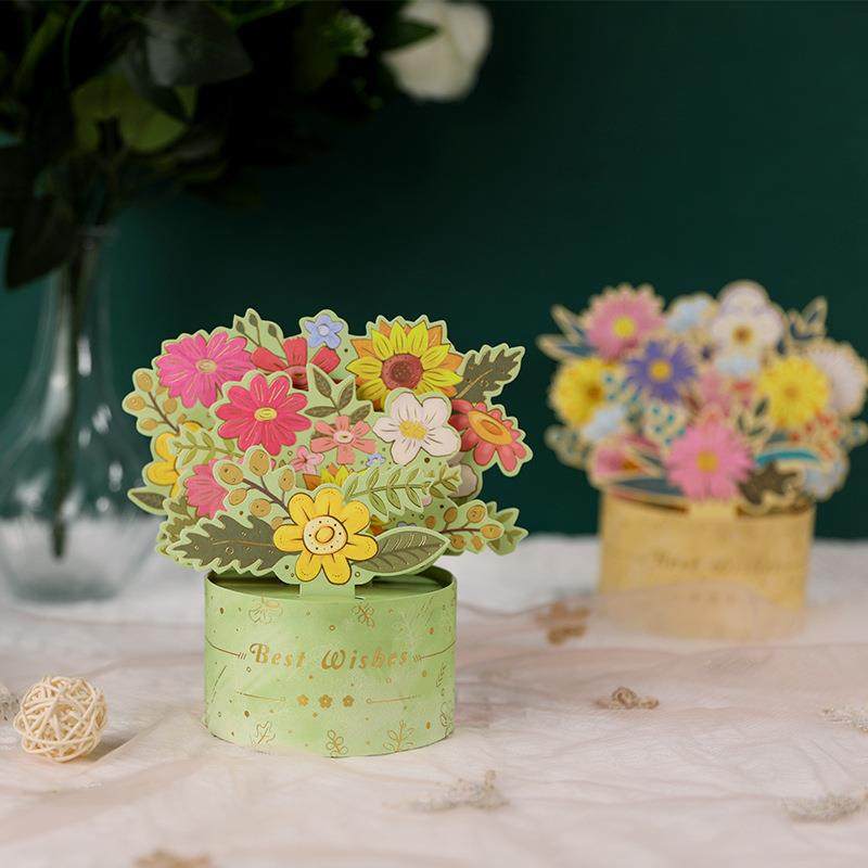 thank you teacher card goodbye farewell gift cards立体花束卡