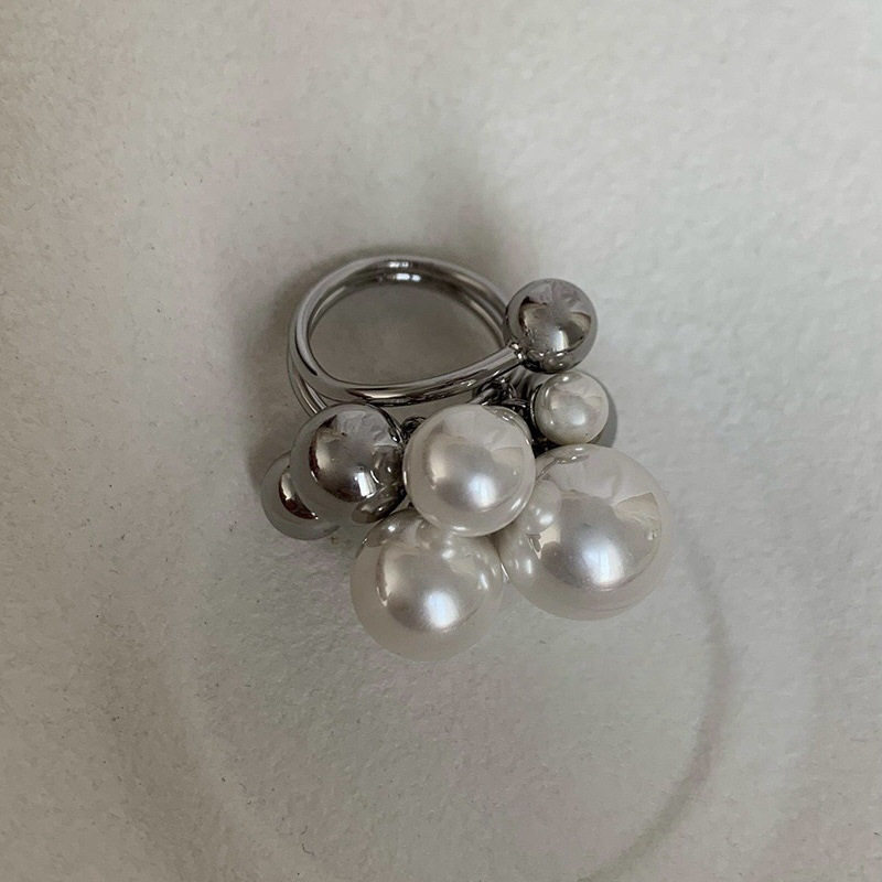 夸张名媛气质御姐韩系小众重工串珠珍珠流苏戒指高级感百搭指环女