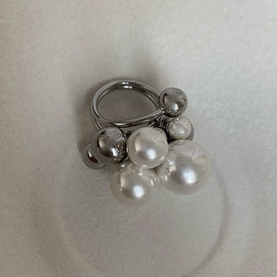 夸张名媛气质御姐韩系小众重工串珠珍珠流苏戒指高级感百搭指环女