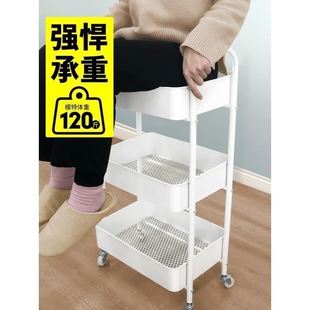 小推车置物架厨房落地多层零食婴儿客厅卧室卫生间移动储物收纳架