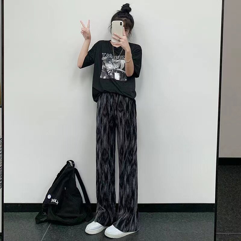 优质冰丝阔腿裤子女夏学生韩版高休闲裤