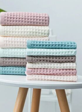 2pcs High Quality Cotton Hand Towels Plaid Hand Towel Face C