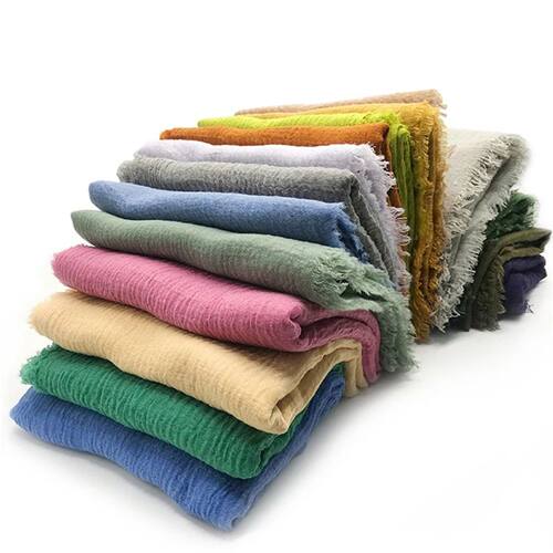 Women Scarf New Summer Girls Solid Color Cotton Linen Sunscr