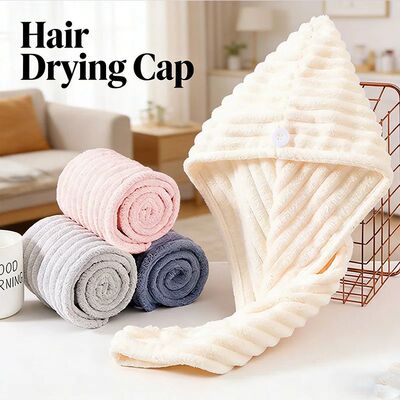 1/3/4 Pcs Quick-Drying Microfiber Hair Drying Cap Absorbent