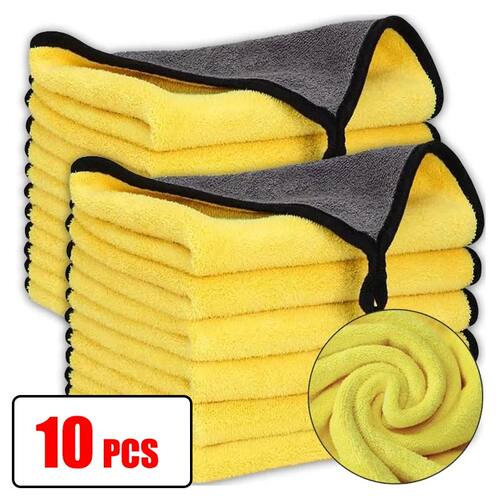 5Pcs Car Microfiber Cleaning Towels Thicken Double Layer Sof