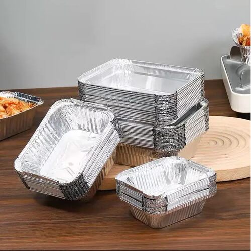 25/50Pcs Rectangular Tinfoil Tray BBQ Special Thickened Bowl