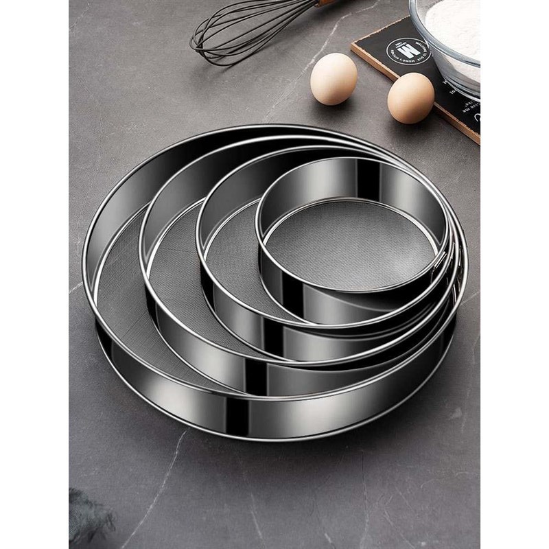 面粉筛子家用筛面箩304不锈钢烘焙细粉漏网筛网60目圆形过滤网筛