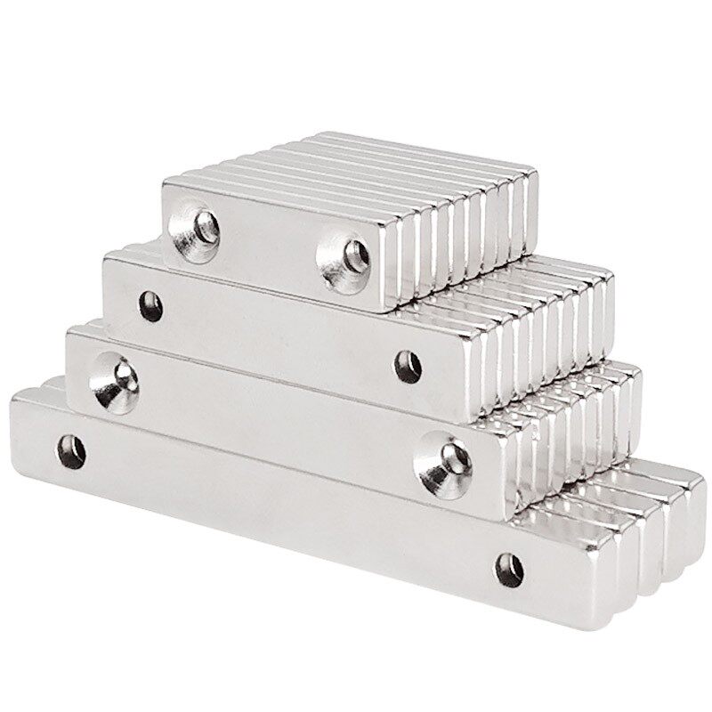 磁条 条形 长条 工业强磁长方形磁钢纳架带孔对吸条钕磁 定位磁铁