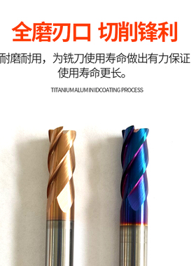 60度钨钢合金圆鼻立铣刀 模具钢牛鼻刀d2r0.2 3r0.5 4r1 6r1 10r1