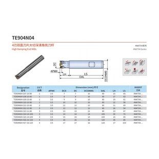4NKT小径快进给90度方肩铣刀杆 加工中心直角刀杆 4NKT040204刀片