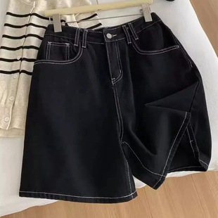 子韩系辣妹纯欲高腰水洗牛仔裤 阔腿直筒显瘦五分裤 女 新款 2026夏季