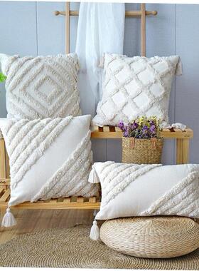 Premium Tufted Sofa Cushion Cover with Tassel Bohemian Handm