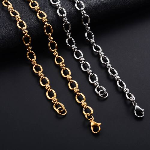 6.5mm Handmade Stainless Steel Link Big Oval Chain Necklace