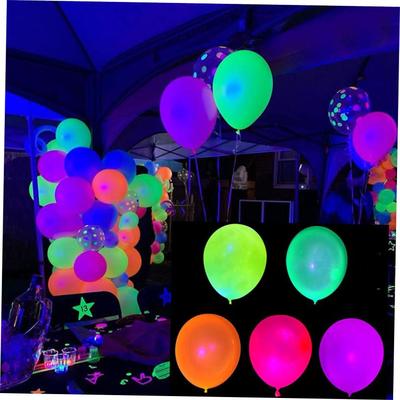 10pcs 12inch UV Neon Glow Latex Balloons Happy Birthday