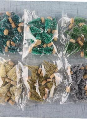 12Pcs Mini Christmas Tree Santa Claus Snow Christmas