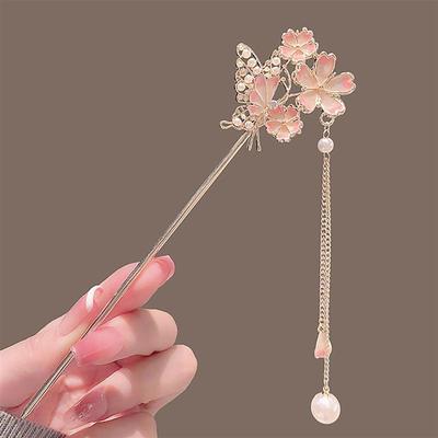 Sakura hair pin vintage Chinese style flower Hair Chopsticks