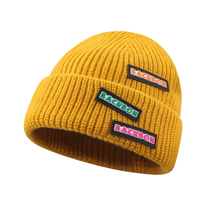 BAC贴布保暖针织毛线帽子男女