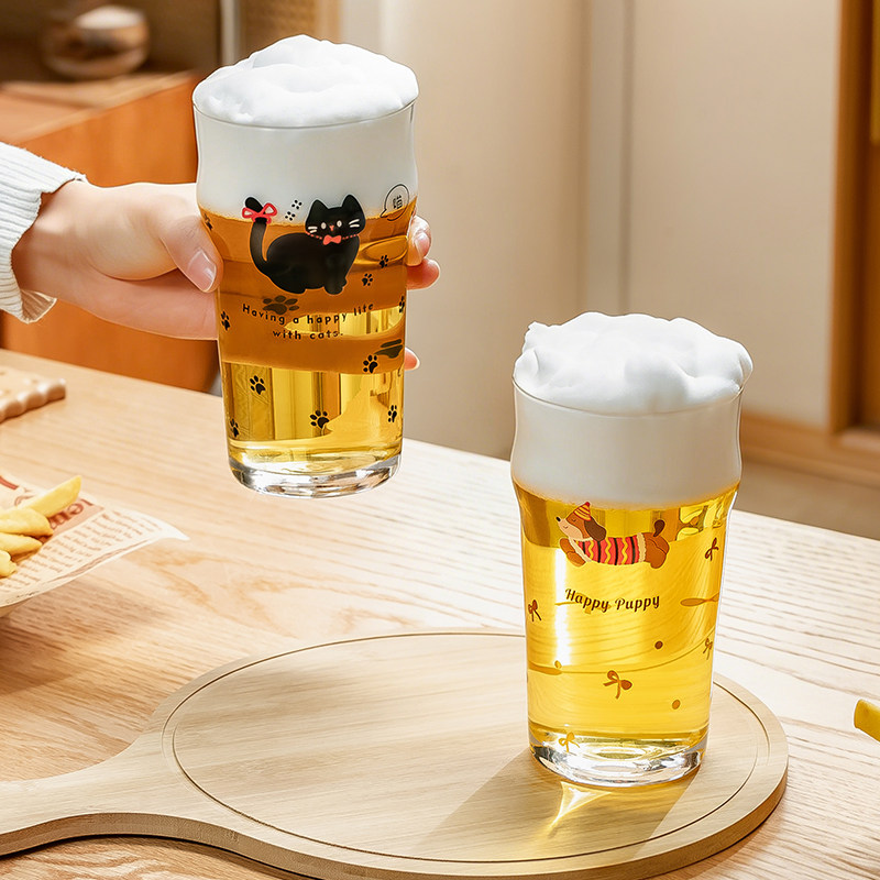 轻奢高档大容量精酿啤酒杯家用创意玻璃调酒杯耐高温牛奶杯喝水杯,餐饮具,啤酒杯,淘宝优惠券,粉丝福利购,淘宝优惠卷