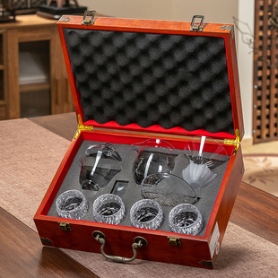 玻璃功夫茶具套装 乔迁伴手礼物 家用盖碗泡茶壶茶杯送长辈礼盒新款