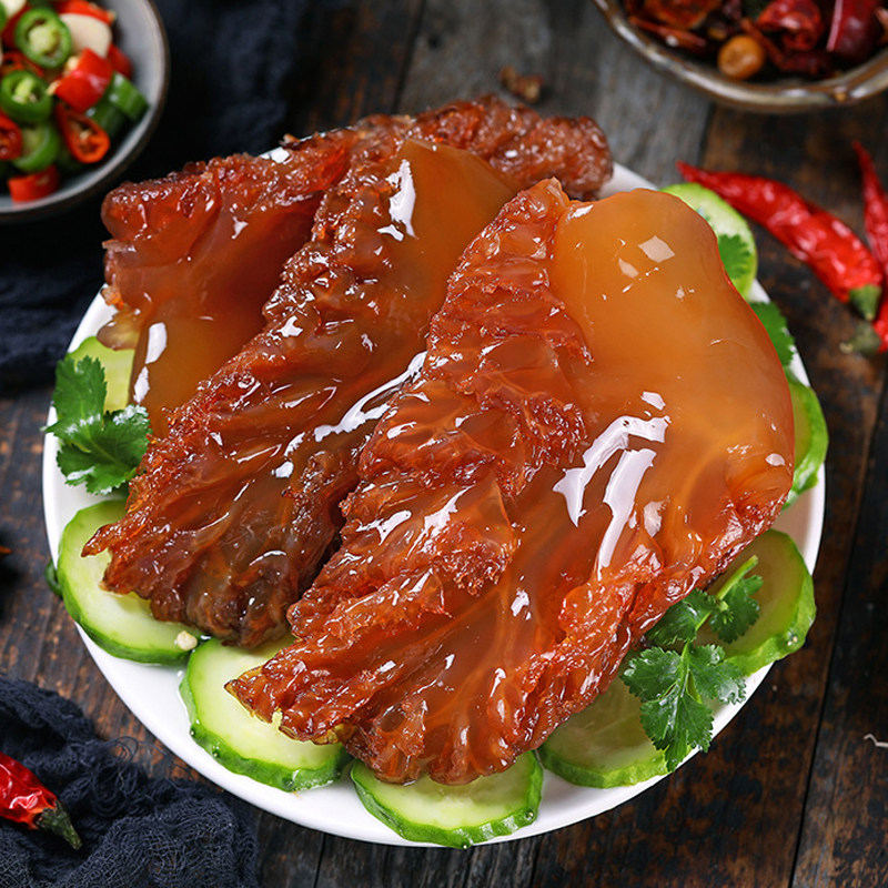 正宗大连野生海蜇特级海蜇头大号海蜇脚硬脆爽口盐渍非即食桶装