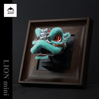 醒狮立体挂画墙画挂件装饰摆件国潮文创舞狮醒狮摆饰平安狮子摆件