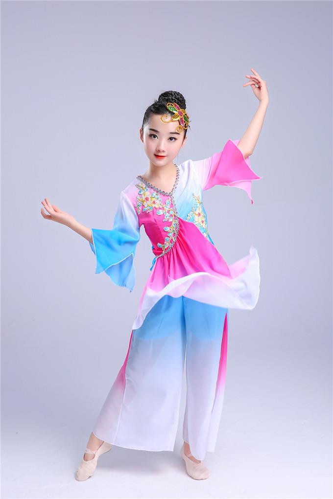 l六一儿童古典舞少舞服女童江南雨儿茉花开舞蹈演出表莉演秧歌伞
