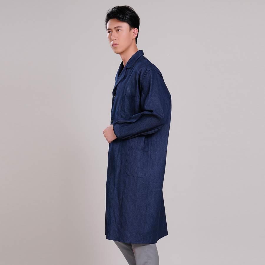 l搬纯袖棉牛仔男女春秋长牛仔蓝大褂防尘劳保服运工劳保大褂防护
