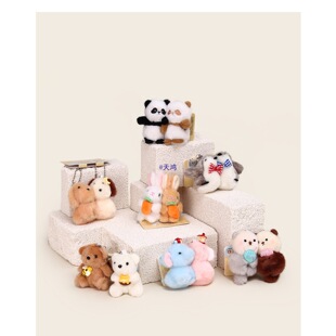 可爱磁吸对对小兔子挂件毛绒玩偶双人情侣闺蜜包包挂件