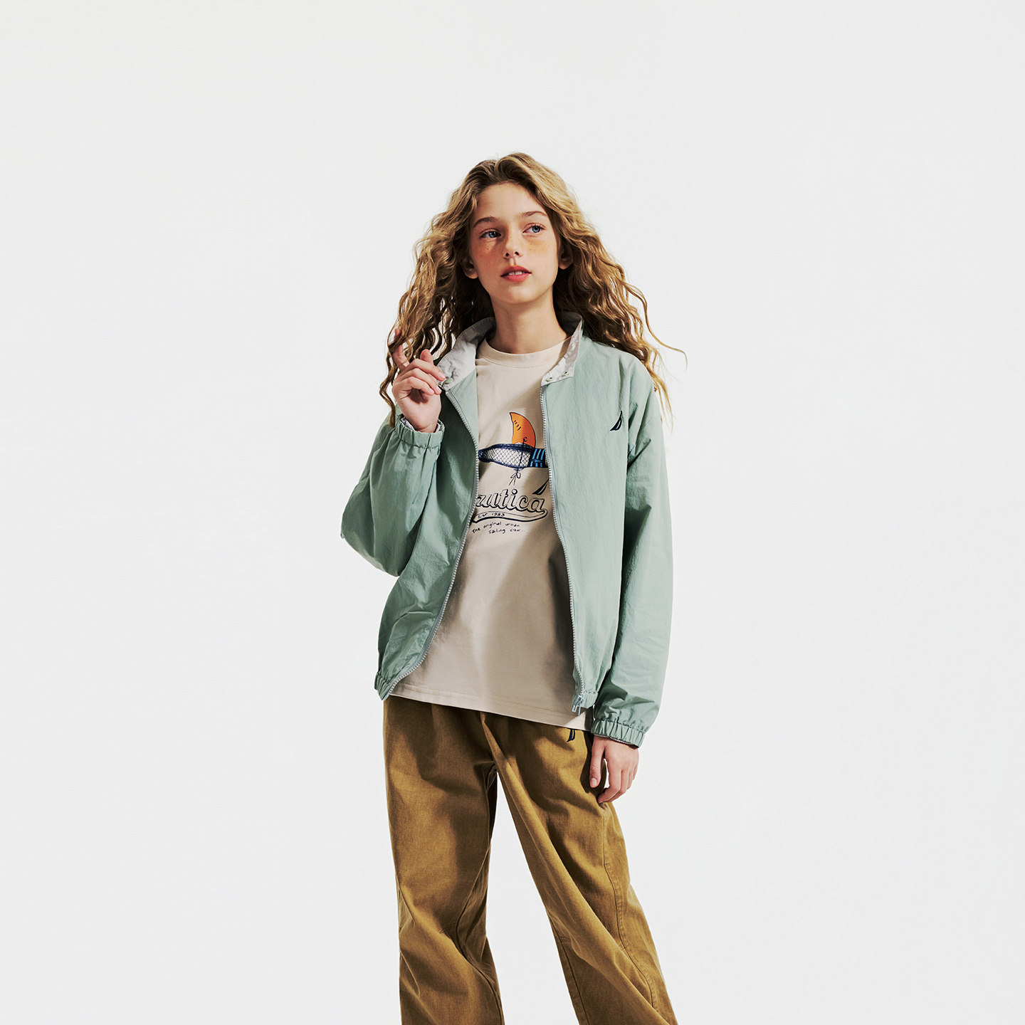 NAUTICA/诺帝卡童装 男童女童运动夹克外套春秋季中大儿童立领