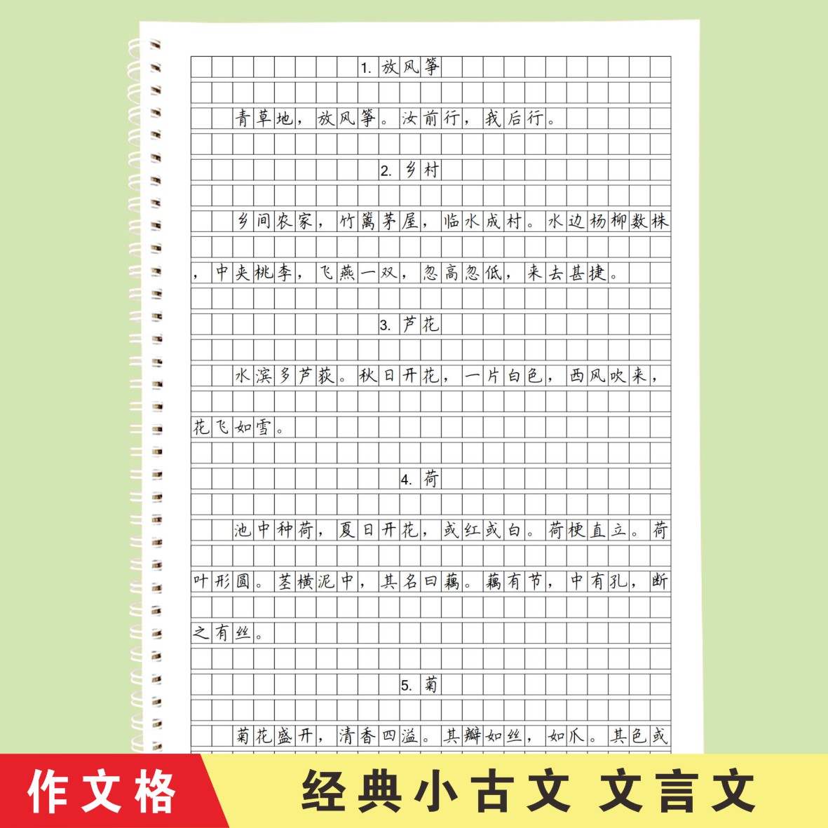 小学生作文格字帖小古文文言文楷书硬笔二三四年级练字帖卷面抄写