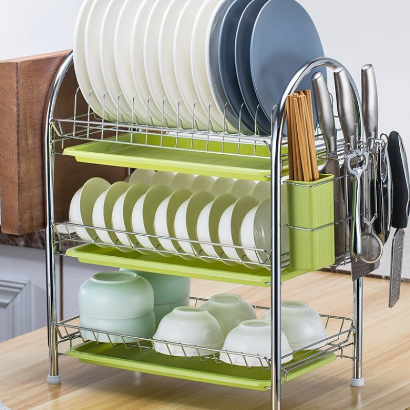 厨房放碗c和盘的架子漓碗架滴空水插干碗溺用搁碗架淋碗架家水厨