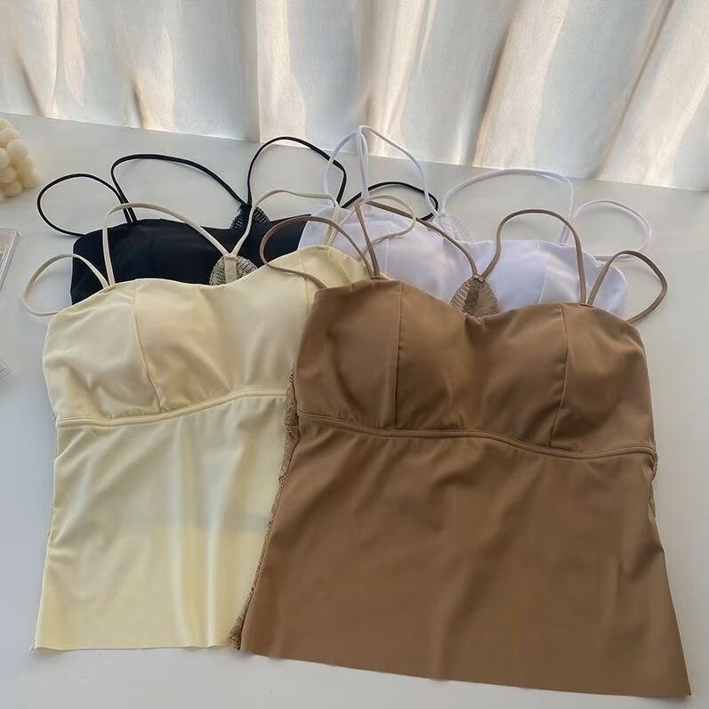 性感蕾丝花边美背带垫抹胸无钢圈文胸吊带裹胸内搭可外穿打底上衣