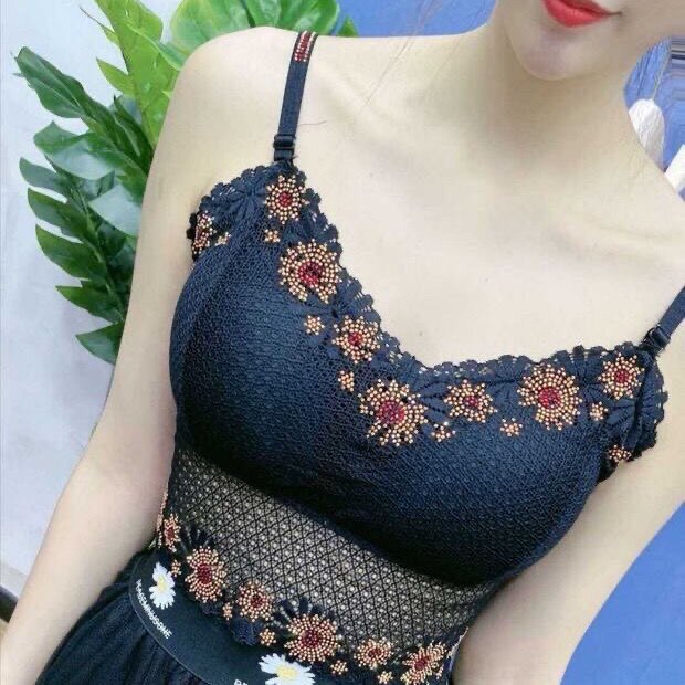 吊带背心蕾丝性感大码带胸垫无袖打底文胸聚拢美背上衣小胸变大女