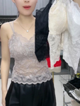 2025年夏季蕾丝吊带背心女一体式带胸垫美背文胸长款内搭打底上衣