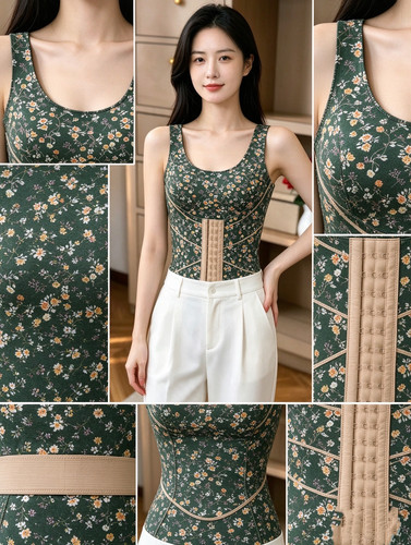 美体内衣女秋冬德绒吊带背心收腹磨毛美背文胸塑身上衣打底衫内搭
