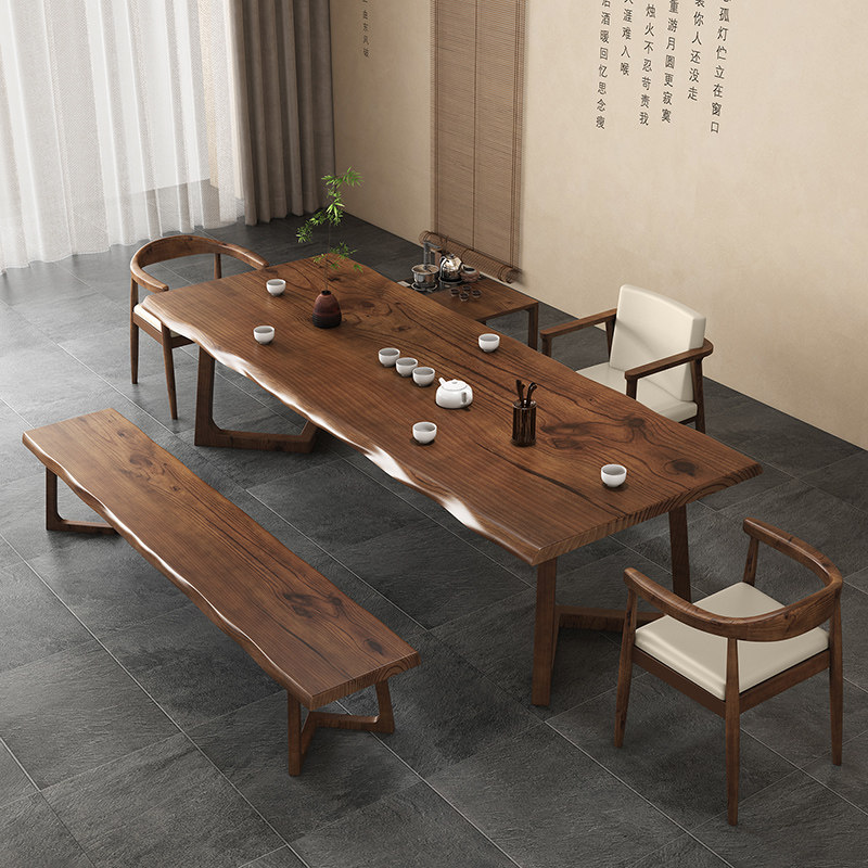 实木茶桌椅组合简约现代复古泡茶大板桌客厅家用茶台阳台茶几原木,住宅家具,家用茶台/茶桌,淘宝优惠券,粉丝福利购,淘宝优惠卷